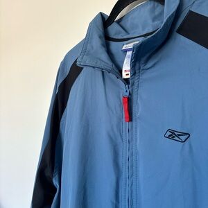 Vintage Reebok Blue Zip-Up Windbreaker Jacket Men’s L Athletic Track Jacket